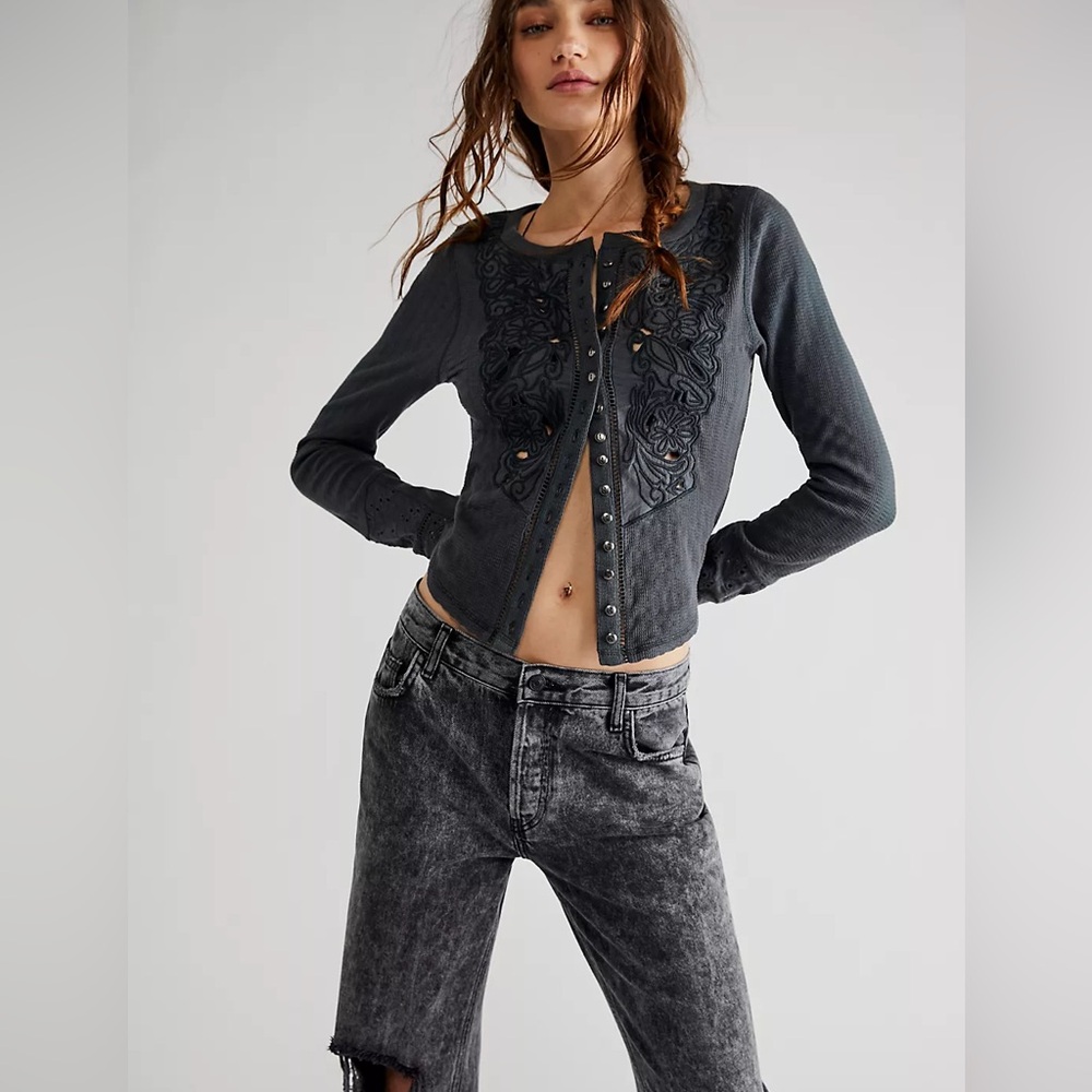 Free People Sidelines top small black